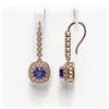 Image 2 : 5.1 ctw Certified Sapphire & Diamond Victorian Earrings 14K Rose Gold - REF-172A8N