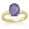 Image 1 : 3.70 ctw Tanzanite & Diamond Ring 10k Yellow Gold - REF-105Y3X