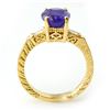 Image 2 : 3.70 ctw Tanzanite & Diamond Ring 10k Yellow Gold - REF-105Y3X