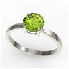 Image 2 : 2 ctw Peridot Designer Engagment Ring 18k White Gold - REF-27A3N