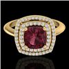 Image 1 : 2.27 ctw Garnet & Micro VS/SI Diamond Pave Ring 18k Yellow Gold - REF-50R6K