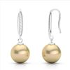 Image 2 : 0.18 ctw Micro Pave VS/SI Diamond with Pearl Earrings 18k White Gold - REF-25W9H