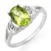 Image 1 : 1.55 ctw Peridot & Diamond Ring 14k White Gold - REF-15H3R