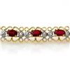 Image 2 : 4.22 ctw Ruby & Diamond Bracelet 10k Yellow Gold - REF-53X5A