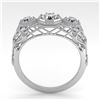 Image 3 : 1.00 ctw Past Present Future VS/SI Diamond Ring 18k White Gold - REF-162R9K