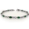 Image 1 : 3.01 ctw Emerald & Diamond Bracelet 18k White Gold - REF-43K8Y