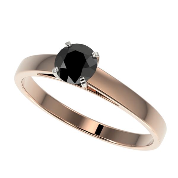 0.50 ctw Fancy Black Diamond Solitaire Engagment Ring 10k Rose Gold - REF-15K6Y