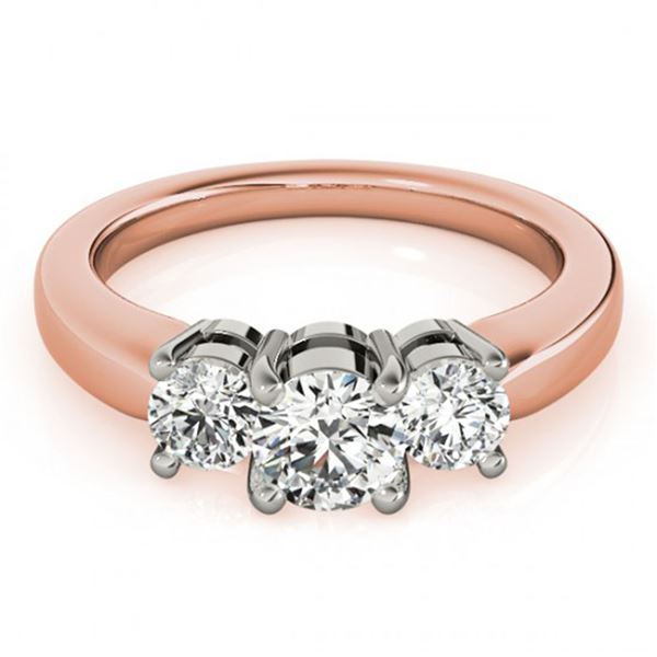 0.5 ctw Certified VS/SI Diamond 3 Stone Ring 18k Rose Gold - REF-56K6Y