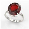 Image 2 : 9 ctw Garnet Designer Solitaire Engagment Ring 18k White Gold - REF-34A3N