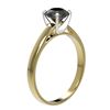 Image 3 : 1.08 ctw Fancy Black Diamond Solitaire Engagment Ring 10k Yellow Gold - REF-23R9K