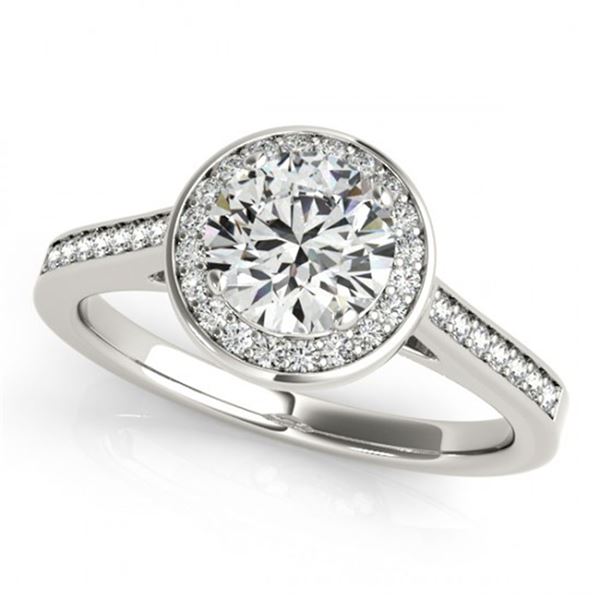 0.75 ctw Certified VS/SI Diamond Halo Ring 18k White Gold - REF-99N5F