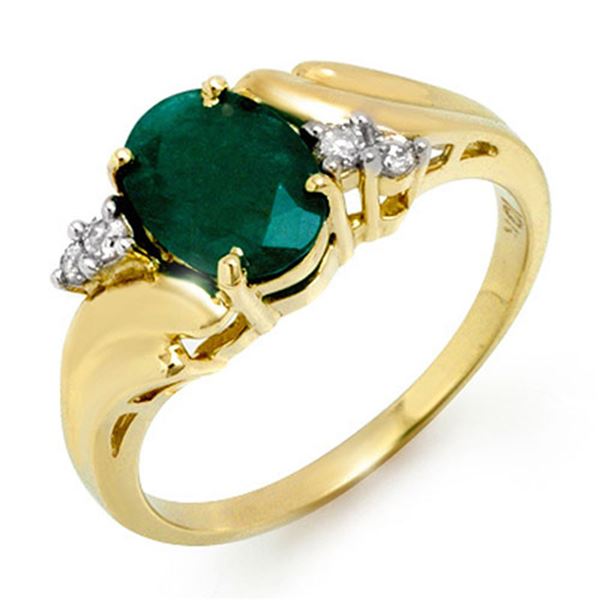 1.67 ctw Emerald & Diamond Ring 10k Yellow Gold - REF-15A4N