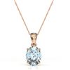 Image 2 : 2.5 ctw Aquamarine Designer Necklace 14k Rose Gold - REF-33W5H