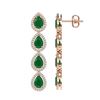 Image 2 : 10.2 ctw Emerald & Diamond Micro Pave Halo Earrings 10k Rose Gold - REF-155R5K