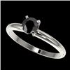 Image 1 : 0.50 ctw Fancy Black Diamond Solitaire Engagment Ring 10k White Gold - REF-19N2F
