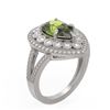 Image 2 : 5.02 ctw Certified Tourmaline & Diamond Victorian Ring 14K White Gold - REF-172K8Y