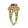 Image 3 : 4.55 ctw Certified Ruby & Diamond Victorian Ring 14K Yellow Gold - REF-143F6M