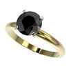 Image 1 : 2.09 ctw Fancy Black Diamond Solitaire Engagment Ring 10k Yellow Gold - REF-35X6A