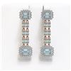 Image 1 : 11.04 ctw Sky Topaz & Diamond Earrings 14K Rose Gold - REF-190W9H