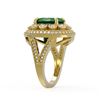 Image 3 : 8.76 ctw Certified Emerald & Diamond Victorian Ring 14K Yellow Gold - REF-213R5K