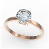 Image 2 : 2 ctw Aquamarine Designer Engagment Ring 14k Rose Gold - REF-25X2A
