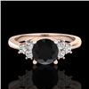 Image 2 : 1 ctw Fancy Black Diamond Engagment Ring 18k Rose Gold - REF-49R3K