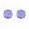 Image 1 : 4 ctw Tanzanite Designer Stud Earrings 14k Rose Gold - REF-46G4W