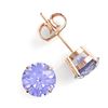 Image 2 : 4 ctw Tanzanite Designer Stud Earrings 14k Rose Gold - REF-46G4W