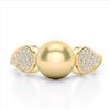 Image 1 : 0.27 ctw Micro Pave VS/SI Diamond & Golden Pearl Ring 18k Yellow Gold - REF-38Y2X