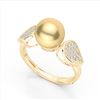 Image 2 : 0.27 ctw Micro Pave VS/SI Diamond & Golden Pearl Ring 18k Yellow Gold - REF-38Y2X
