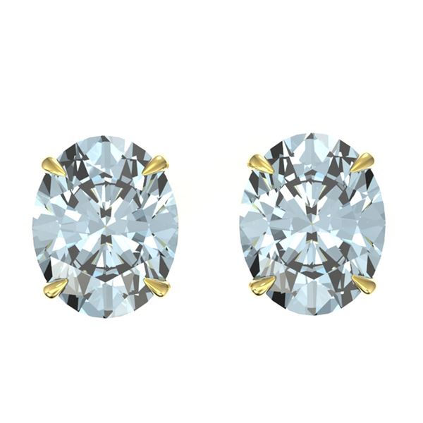 7 ctw Sky Blue Topaz Designer Stud Earrings 18k Yellow Gold - REF-28X3A