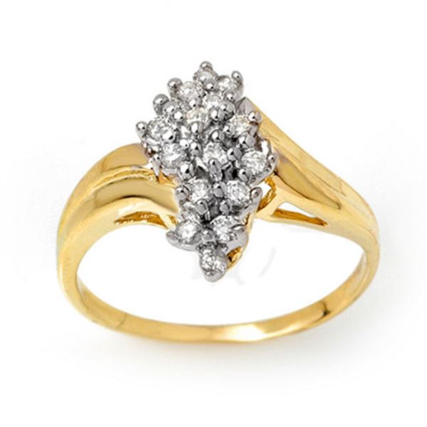0.25 ctw Certified VS/SI Diamond Ring 10k Yellow Gold - REF-19F5M
