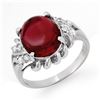 Image 1 : 4.25 ctw Garnet & Diamond Ring 10k White Gold - REF-22K2Y
