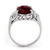 Image 2 : 4.25 ctw Garnet & Diamond Ring 10k White Gold - REF-22K2Y