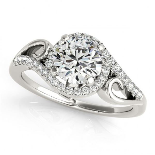 0.75 ctw Certified VS/SI Diamond Solitaire Halo Ring 18k White Gold - REF-91X3A