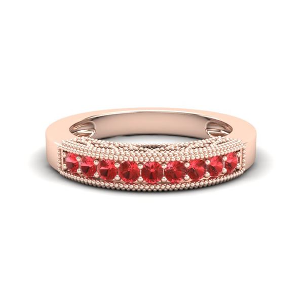 0.50 ctw RED Sapphire Band Art Deco 10k Rose Gold - REF-13X2A