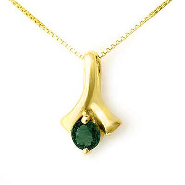 0.25 ctw Emerald Pendant 10k Yellow Gold - REF-10K9Y