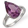 Image 1 : 4.10 ctw Amethyst & Diamond Ring 10k White Gold - REF-17F5M