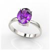 Image 2 : 2.50 ctw Amethyst Designer Ring 18k White Gold - REF-27G2W