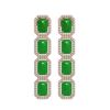 Image 1 : 11.93 ctw Jade & Diamond Micro Pave Halo Earrings 10k Rose Gold - REF-146H4R