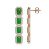 Image 2 : 11.93 ctw Jade & Diamond Micro Pave Halo Earrings 10k Rose Gold - REF-146H4R
