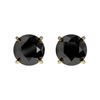 Image 1 : 1.05 ctw Fancy Black Diamond Solitaire Stud Earrings 10k Yellow Gold - REF-21A2N