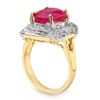 Image 2 : 5.75 ctw Ruby & Diamond Ring 14k Yellow Gold - REF-118A8N