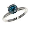 Image 2 : 1.50 ctw Certified Intense Blue Diamond Engagment Ring 10k White Gold - REF-147R3K