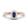 Image 1 : 0.43 ctw Tanzanite & Micro Pave VS/SI Diamond Ring 14k Rose Gold - REF-23W5H