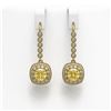 Image 1 : 4.1 ctw Canary Citrine & Diamond Victorian Earrings 14K Yellow Gold - REF-124Y4X