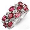 Image 1 : 3.20 ctw Pink Tourmaline & Diamond Ring 10k White Gold - REF-44H8R