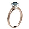 Image 3 : 1.06 ctw Certified Intense Blue Diamond Engagment Ring 10k Rose Gold - REF-97F2M