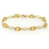 Image 1 : 6.02 ctw Citrine & Diamond Bracelet 10k Yellow Gold - REF-26A2N