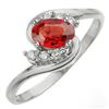 Image 1 : 0.70 ctw Red Sapphire & Diamond Ring 10k White Gold - REF-16X4A